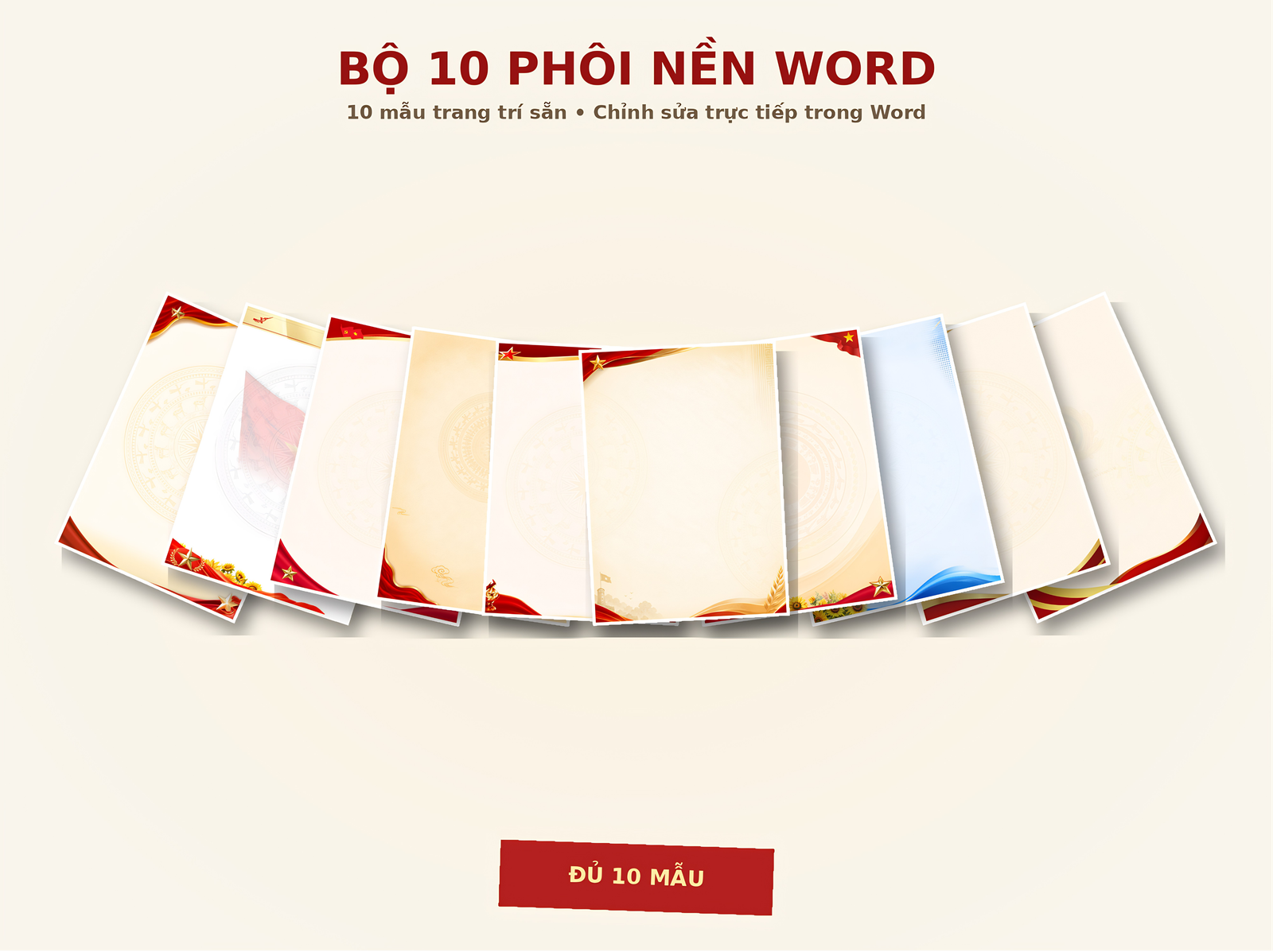 Bộ 10 Phôi nền Word